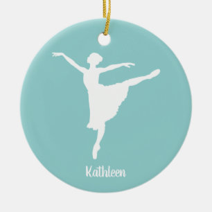 Personalised Ballerina Silhouette Ceramic Tree Decoration
