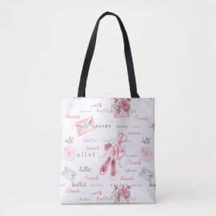 Personalised Ballet Ballerina Gift Pretty pink Tote Bag