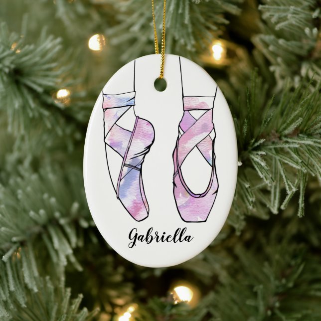 Personalised Ballet Christmas Ceramic Tree Decoration (Tree)