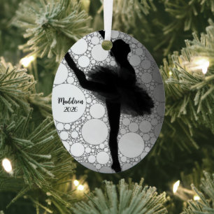 Personalised Ballet Dancing Ballerina Christmas Metal Tree Decoration
