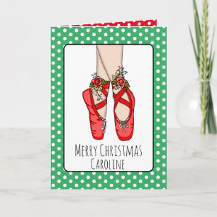 Personalised Ballet Slippers Christmas Card