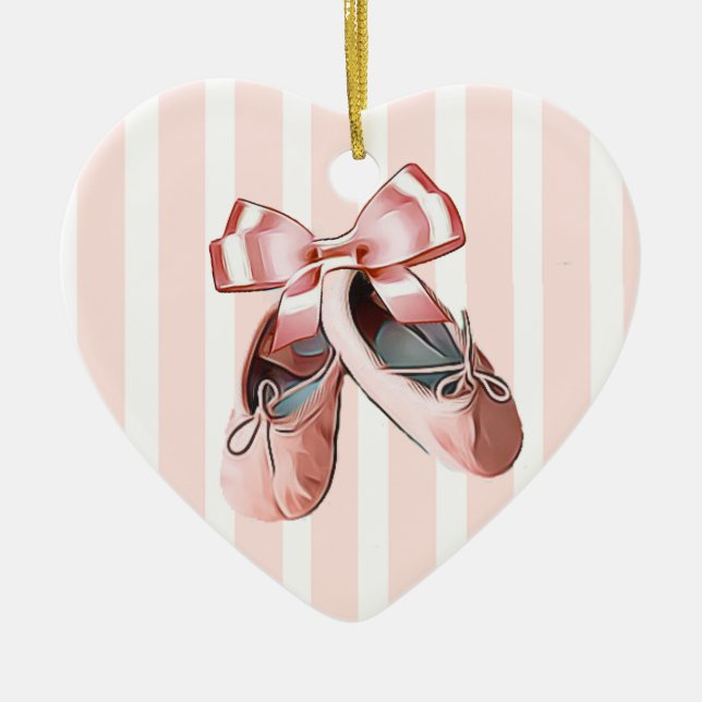 Personalised Ballet Slippers Christmas Ornament (Front)