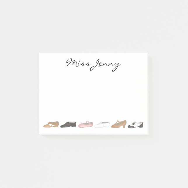 Personalised Ballet Tap Jazz Dance Teacher Gift Post-it Notes (Front)