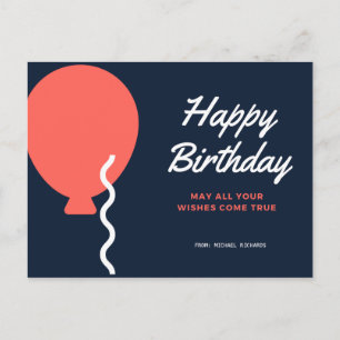 Personalised - Balloon Birthday Postcard