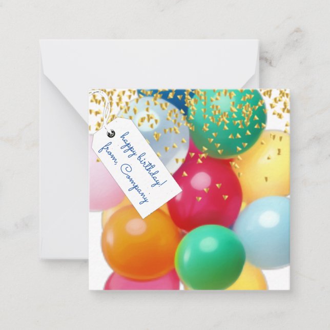 Personalised balloons confetti  high def birthday card (Front)