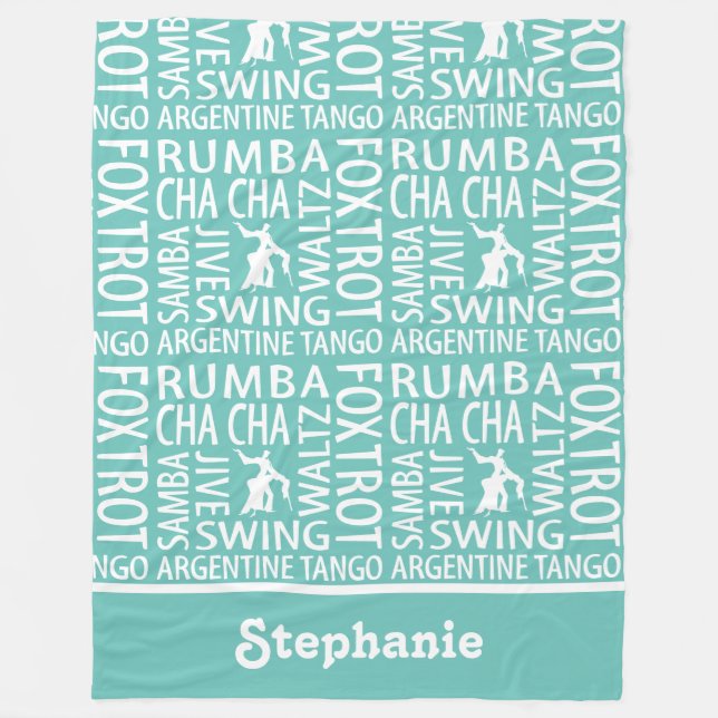 Personalised Ballroom Dancing Fleece Blanket (Front)
