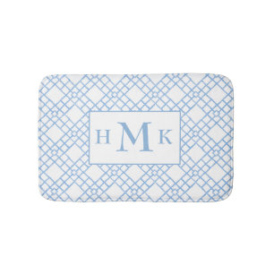 Personalised Bamboo Lattice Monogram Bath Mat