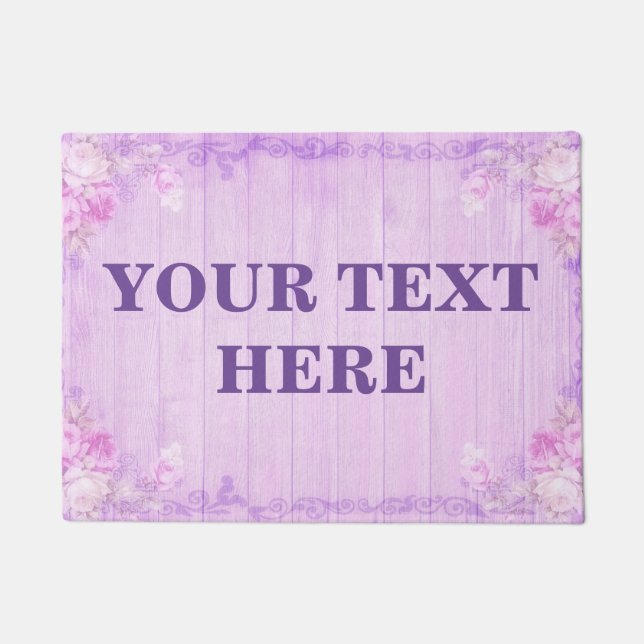 Personalised Bamboo Wood Wooden Background Doormat (Front)