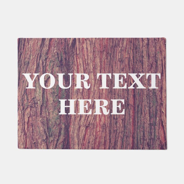 Personalised Bamboo Wood Wooden Background Doormat (Front)