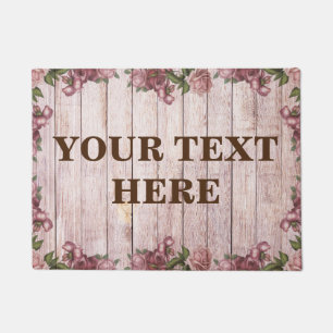 Personalised Bamboo Wood Wooden Background Doormat