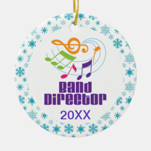 Personalised Band Director Christmas Gift Ceramic Tree Decoration