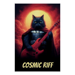 Personalised Band Room Poster   Funny Sci-Fi Cat