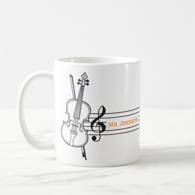 Personalised Band Teacher Inspirational Quote Coffee Mug (Left)