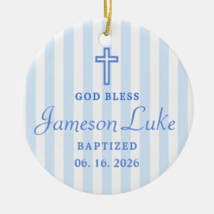 Personalised Baptism 2026 Baby Photo & Name Ceramic Tree Decoration