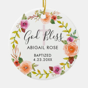 Personalised Baptism Ceramic Tree Decoration