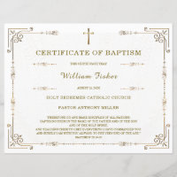 Personalised Baptism Certificate Template Editable