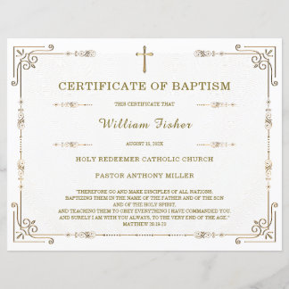 Personalised Baptism Certificate Template Editable
