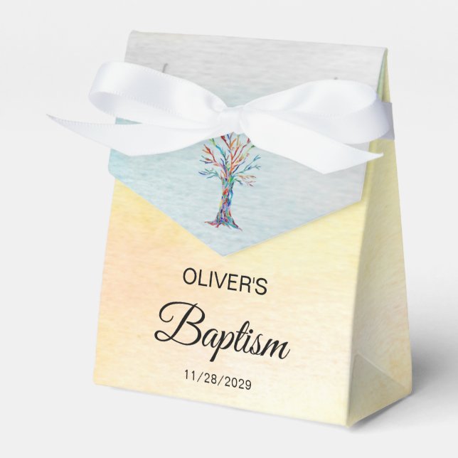 Personalised Baptism Christening Family Tree Favou Favour Box (Front Side)