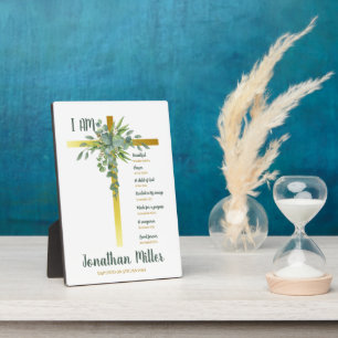 Personalised Baptism Gift For Boy Plaque