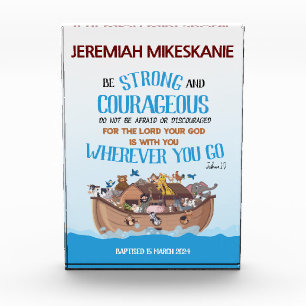 Personalised Baptism Gift For Boy Poster Photo Block