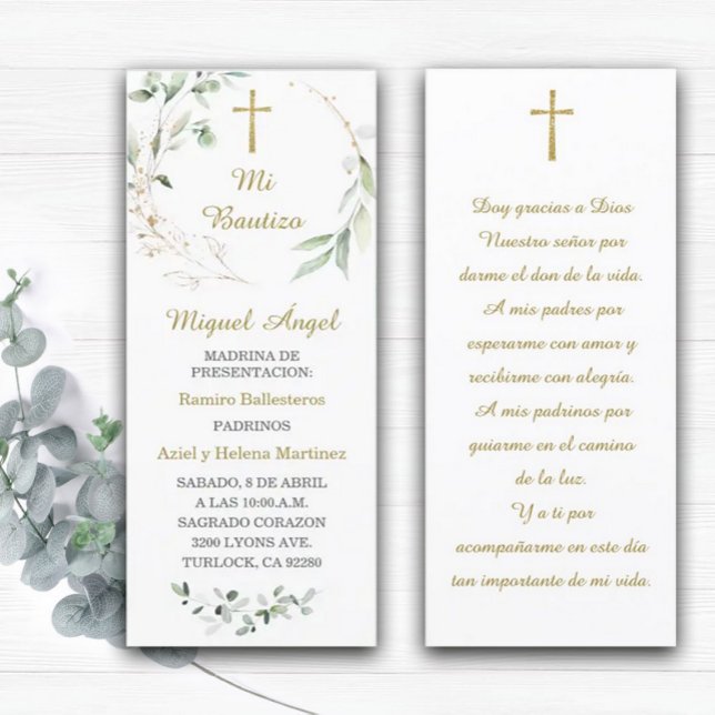 Personalised Baptism Prayer Card in Spanish (Creator Uploaded)