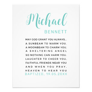 Personalised Baptism Printable, Boy Baptism Gift Photo Print
