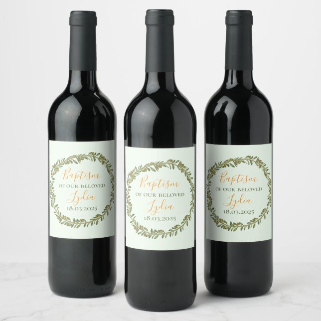 Personalised Baptism Wine Bottle Label  (Bottles)