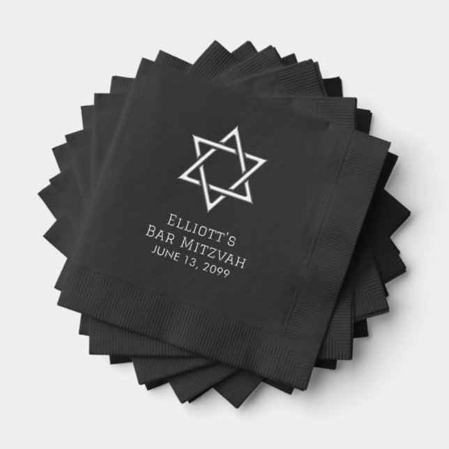 Personalised Bar Mitzvah Coined Cocktail Napkins (Insitu (Stacked))