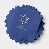 Personalised Bar Mitzvah Foil Stamped Napkins