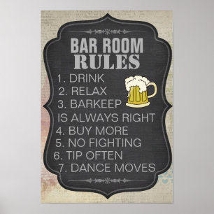 Personalised Bar Room Rules Poster