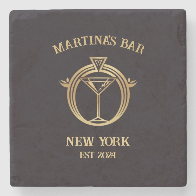 Personalised Bar Sign Bar Coaster with Custom Name (Front)