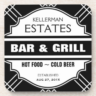 Personalised Bar Sign for Man Cave Coaster
