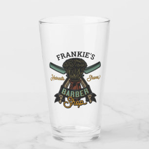Personalised Barber Shop Retro Haircuts Shaves Glass