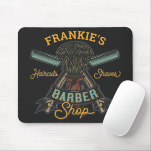 Personalised Barber Shop Retro Haircuts Shaves  Mouse Mat