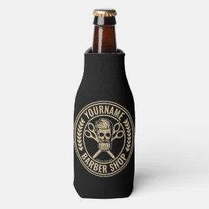Personalised Barber Shop Skull Rockabilly Salon  Bottle Cooler