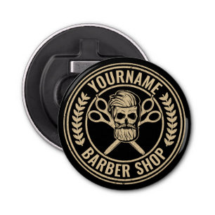 Personalised Barber Shop Skull Rockabilly Salon  Bottle Opener