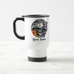 Personalised Barber Skull with Flaming Razor Mug