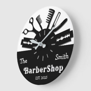 Personalised Barbershop  Large Clock