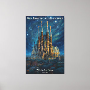 Personalised Barcelona Trip   Sagrada Familia Canvas Print