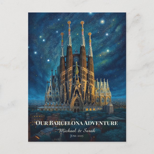 Personalised Barcelona Trip | Sagrada Familia Postcard (Front)