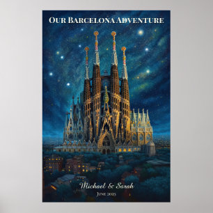 Personalised Barcelona Trip Sagrada Familia Poster