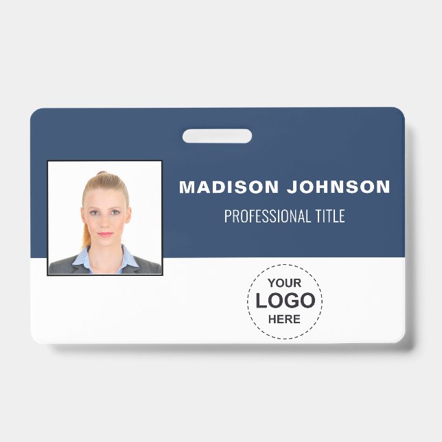 Personalised Barcode ID Cards with Logo and Photo Badge (Front)