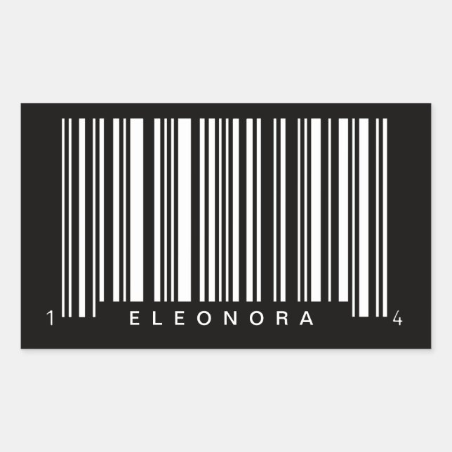 personalised barcode striped design rectangular sticker (Front)