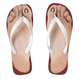 Personalised Bare Feet Adult Flip Flops