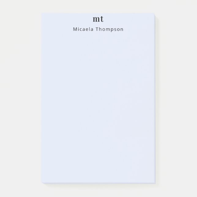 Personalised Barely Purple + Initials Post-it Notes (Front)