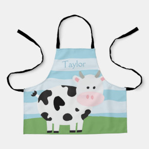 Personalised Barnyard Cow Kids Apron