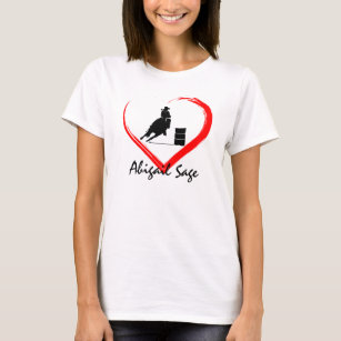 Personalised Barrel Racing Cowgirl, Horse n Heart T-Shirt