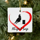 Personalised Barrel Racing Horse n Heart Christmas
