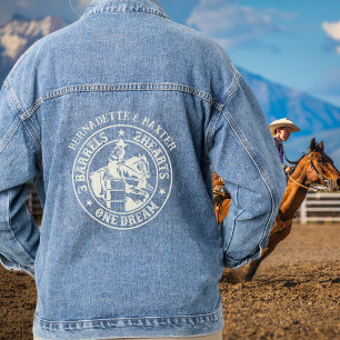 Personalised Barrel Racing Saying With Names Denim Jacket