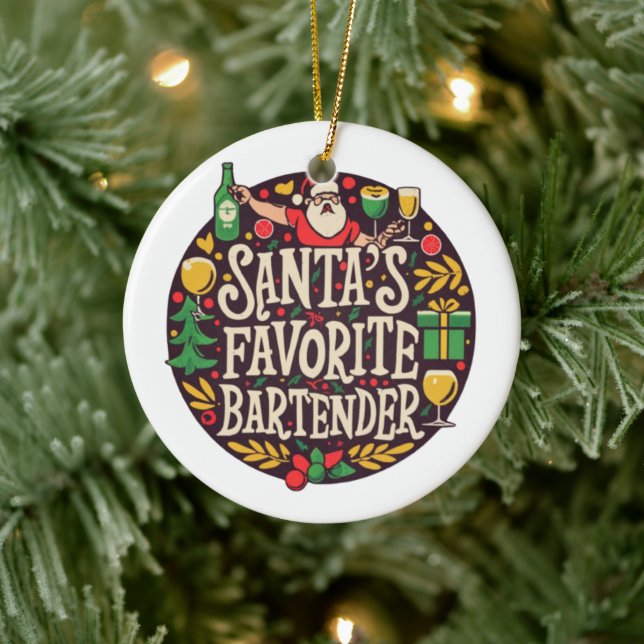 Personalised Bartender Christmas Ornament  (Tree)